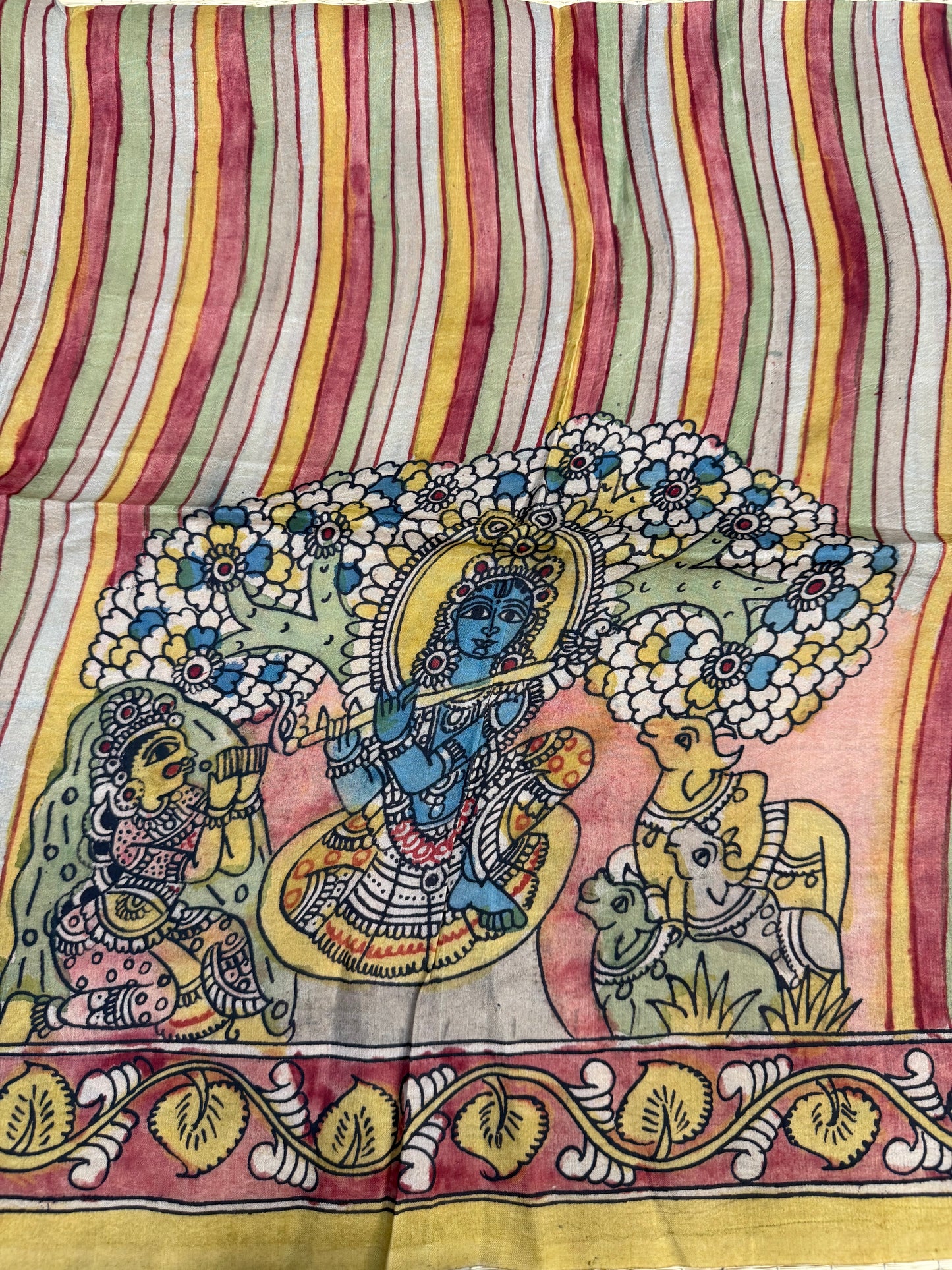 Penkalamkari silkcotton blouse material