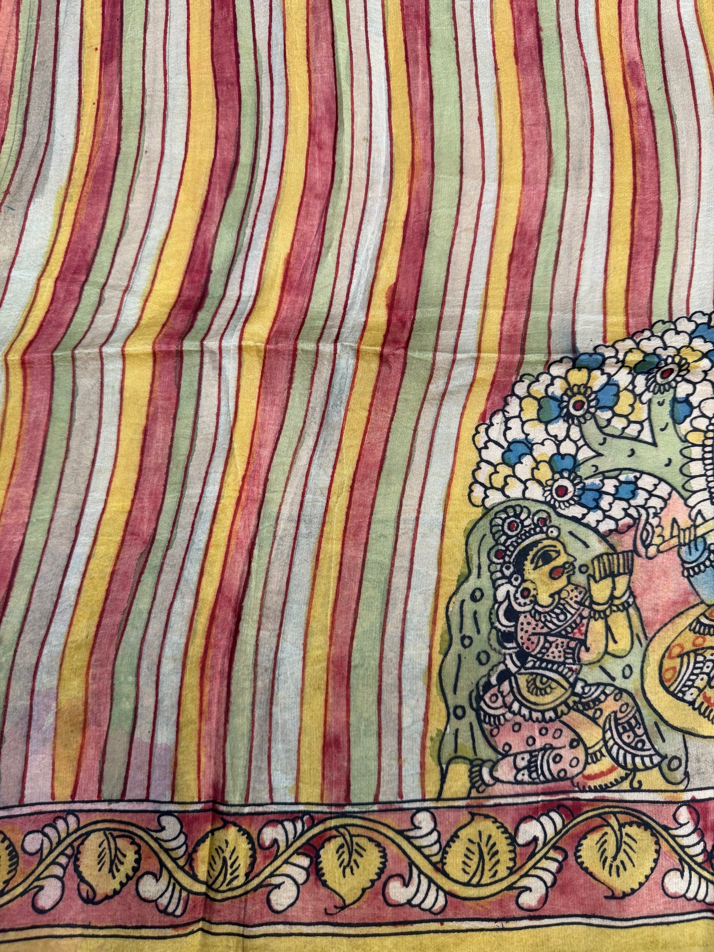 Penkalamkari silkcotton blouse material