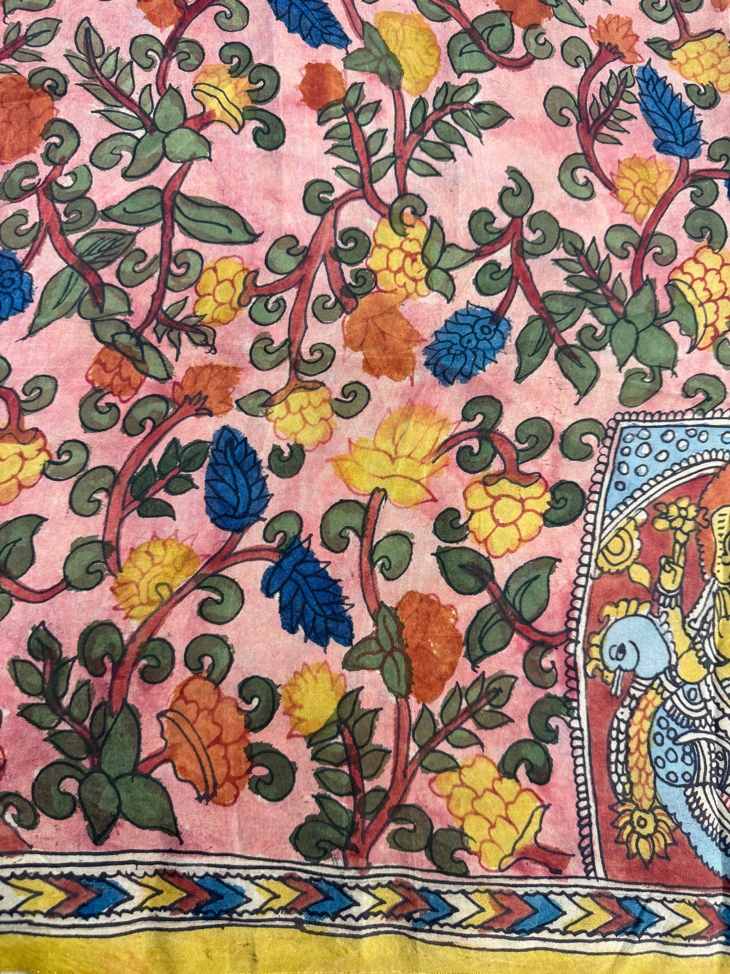 Penkalamkari silkcotton blouse material