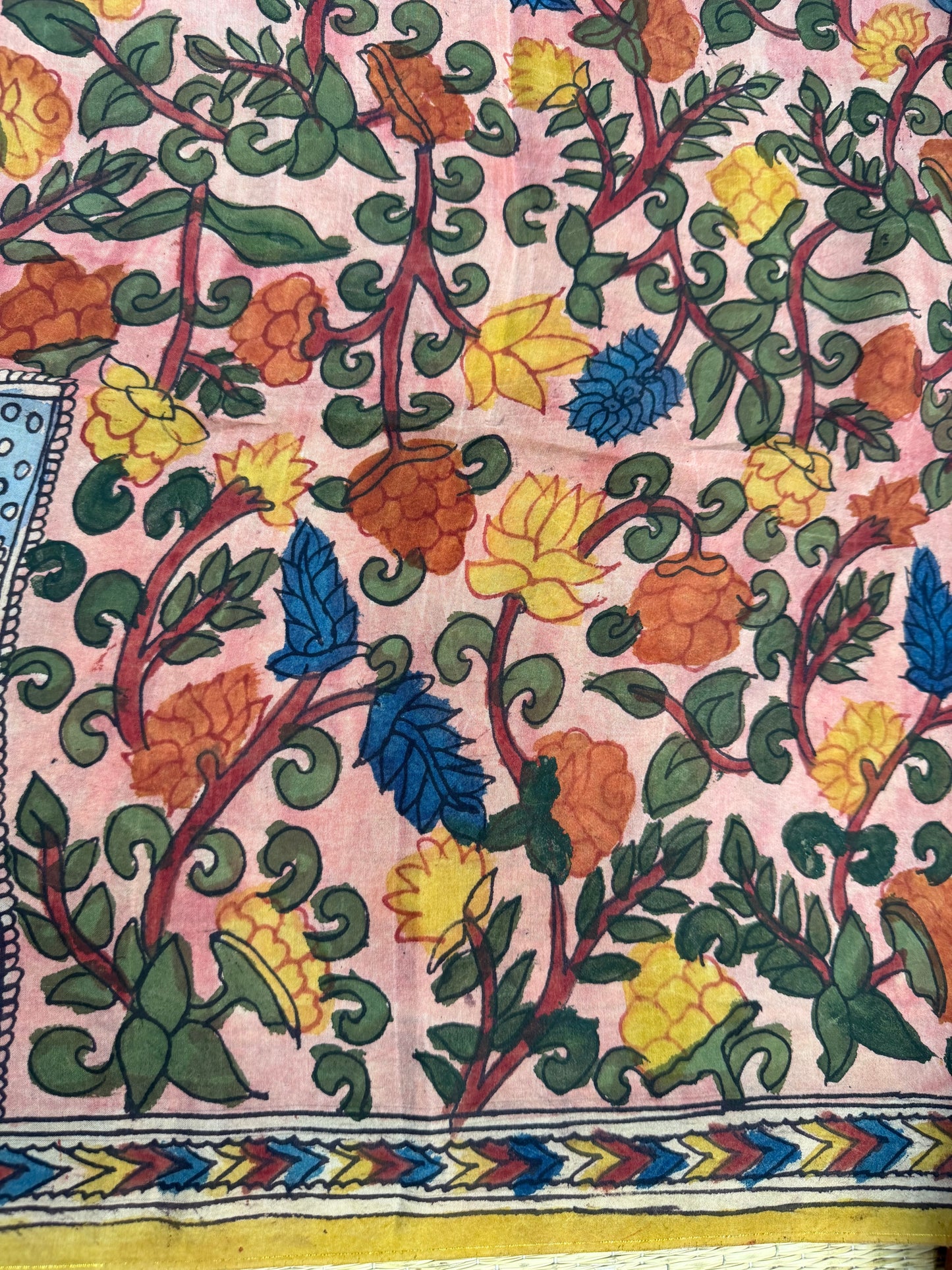 Penkalamkari silkcotton blouse material
