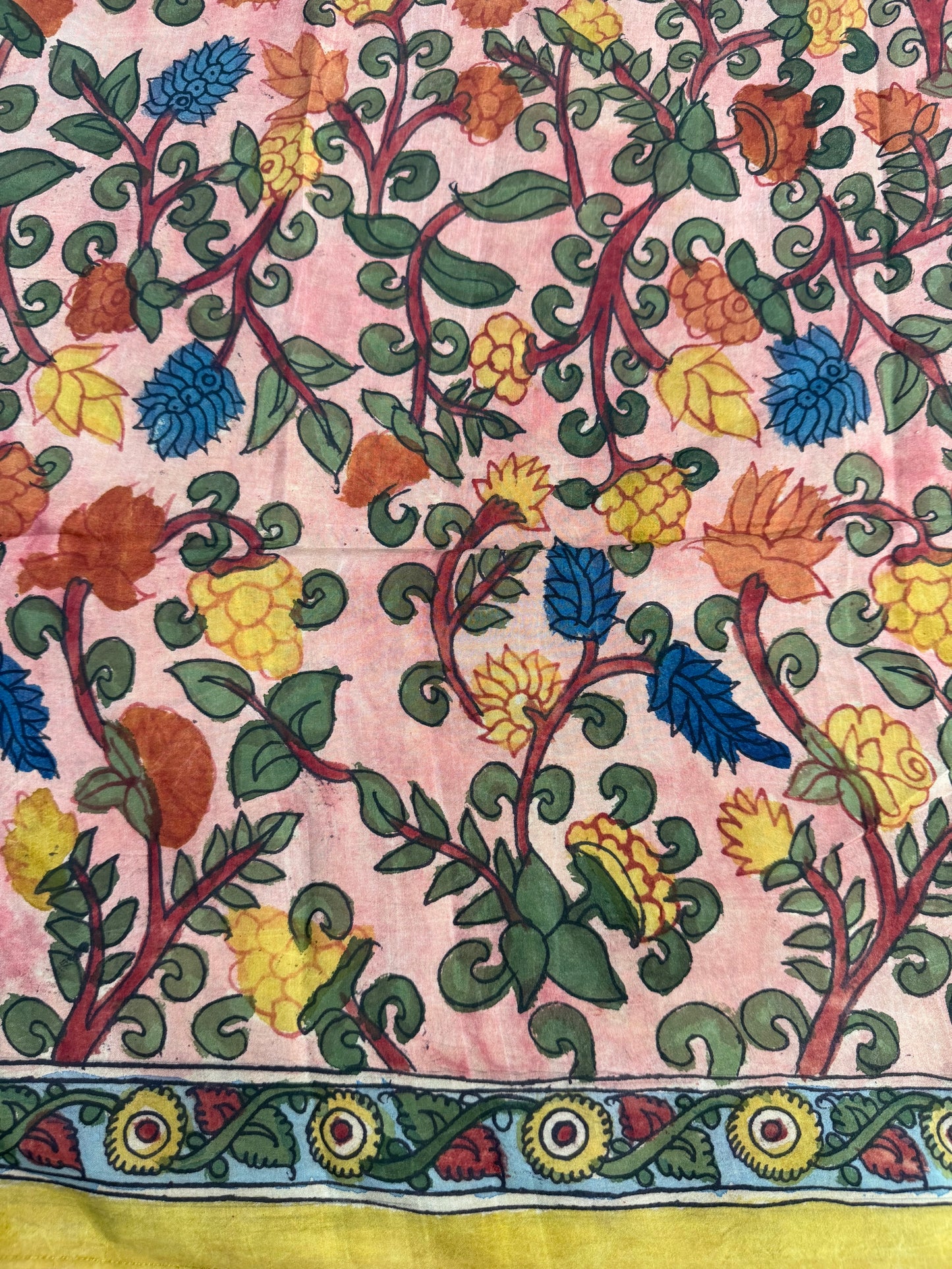 Penkalamkari silkcotton blouse material