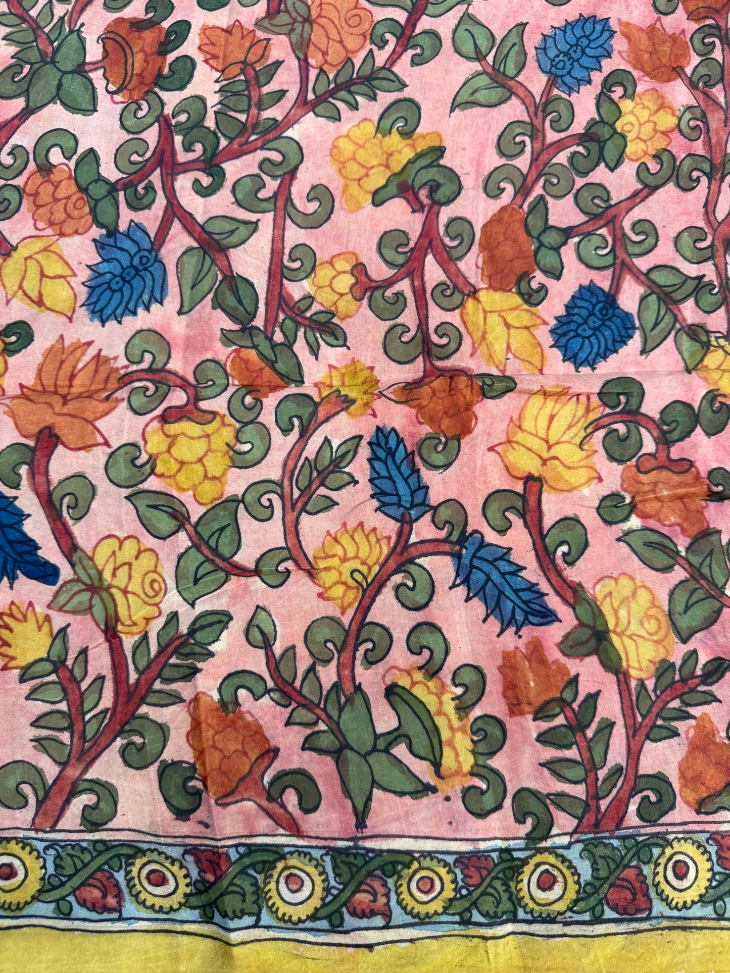 Penkalamkari silkcotton blouse material