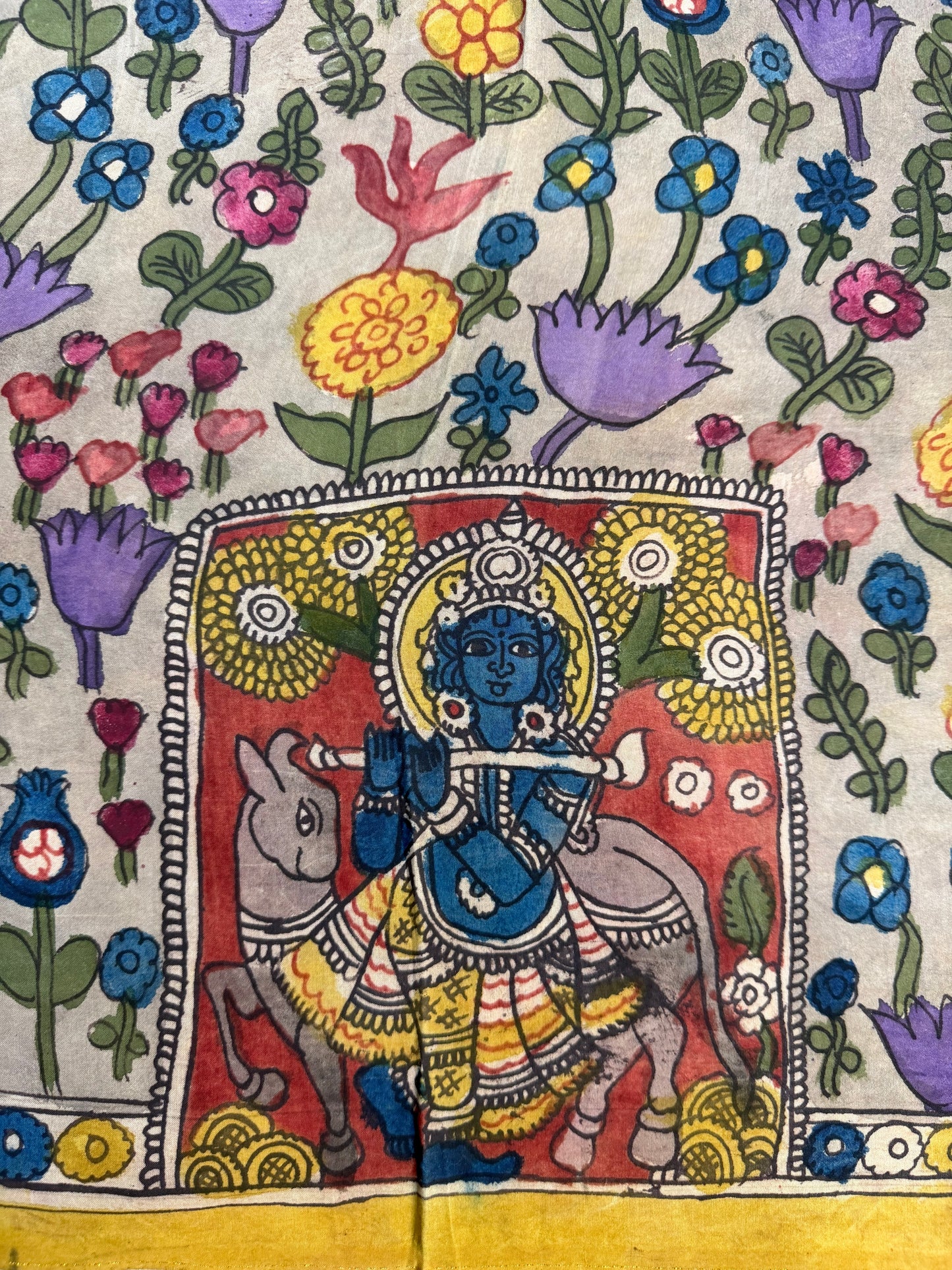 Penkalamkari silkcotton blouse material