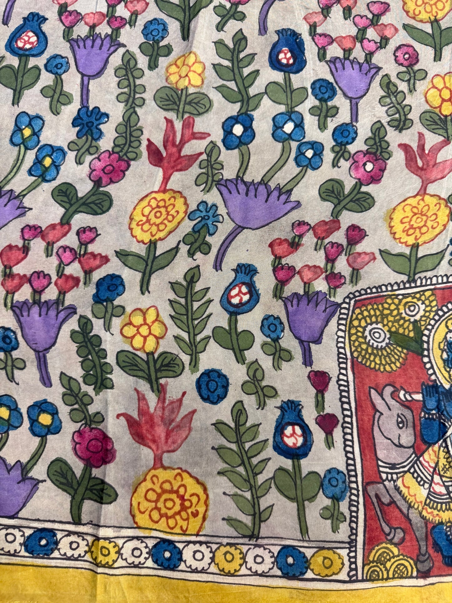 Penkalamkari silkcotton blouse material