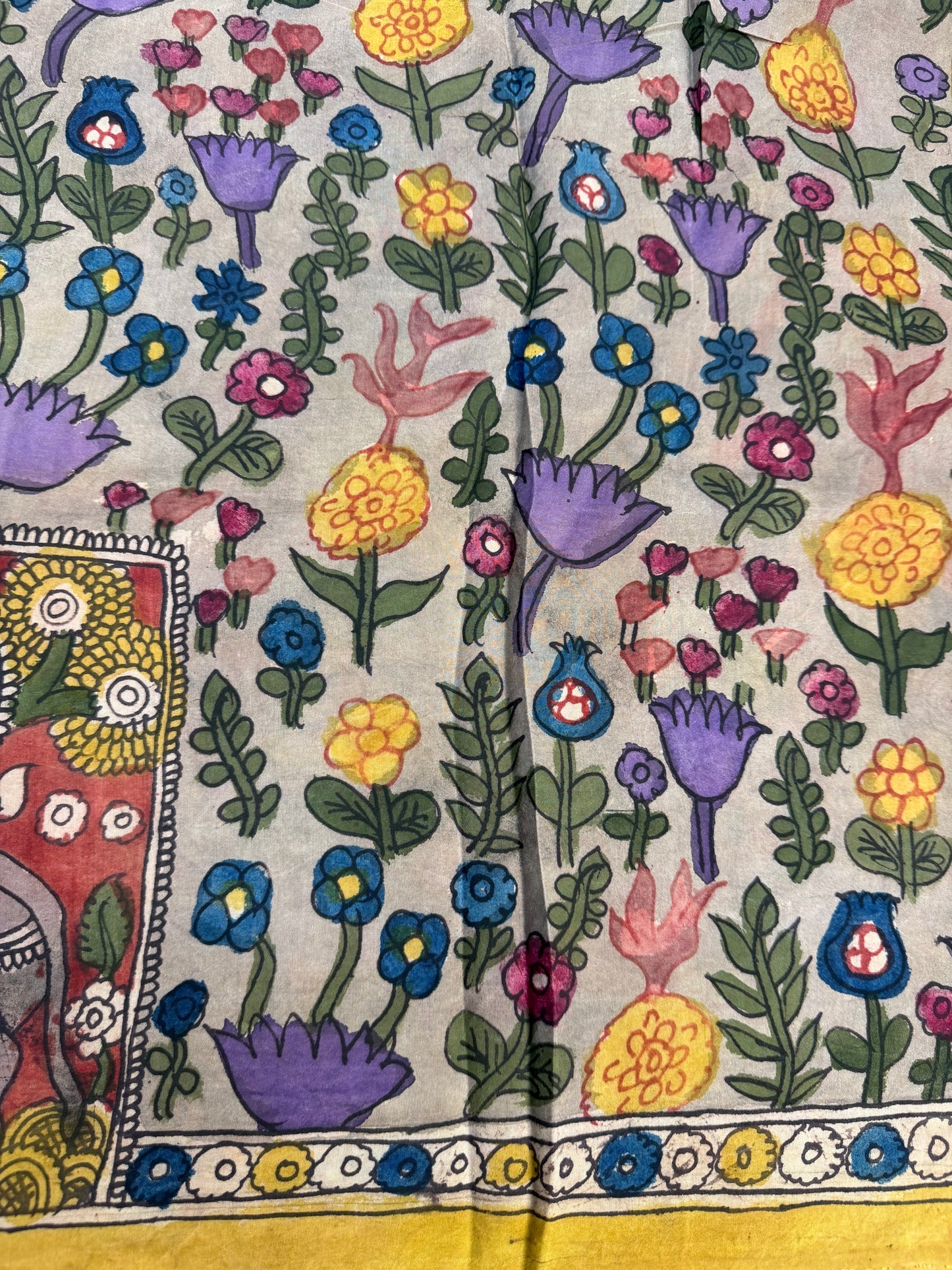 Penkalamkari silkcotton blouse material