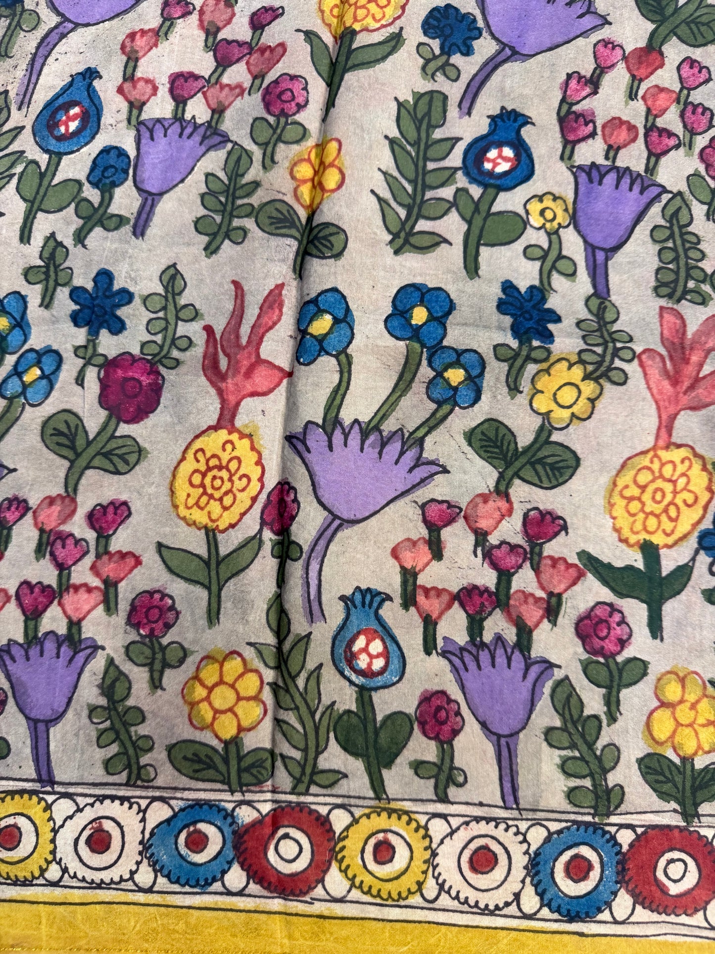 Penkalamkari silkcotton blouse material