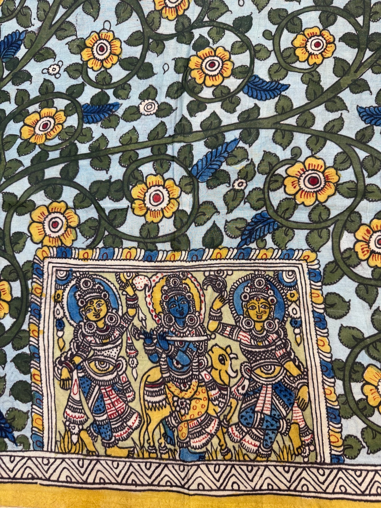 Penkalamkari silkcotton blouse material