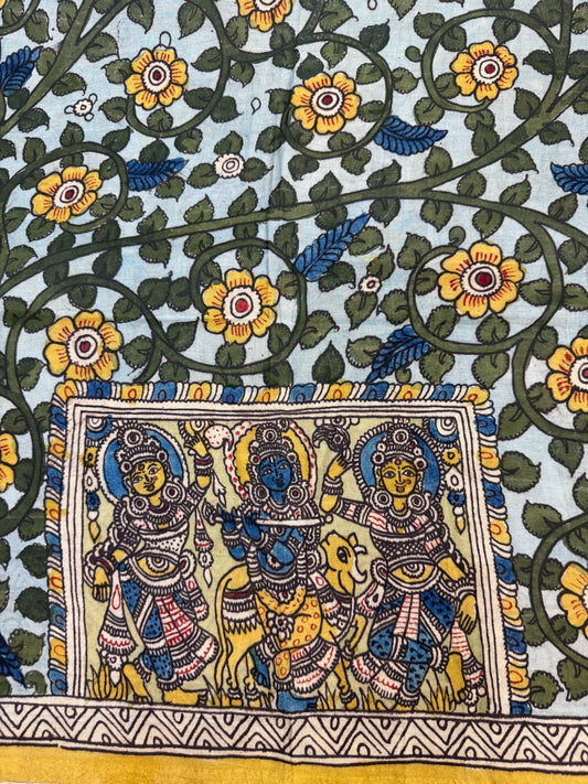 Penkalamkari silkcotton blouse material