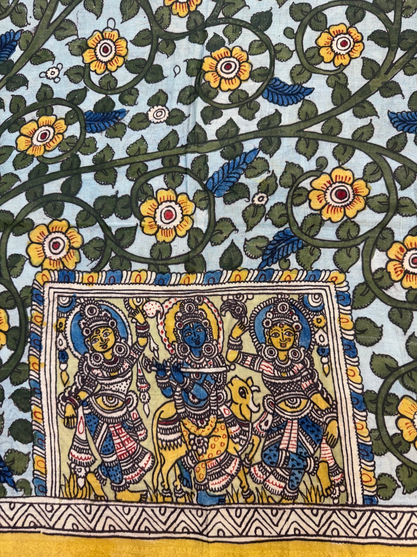 Penkalamkari silkcotton blouse material