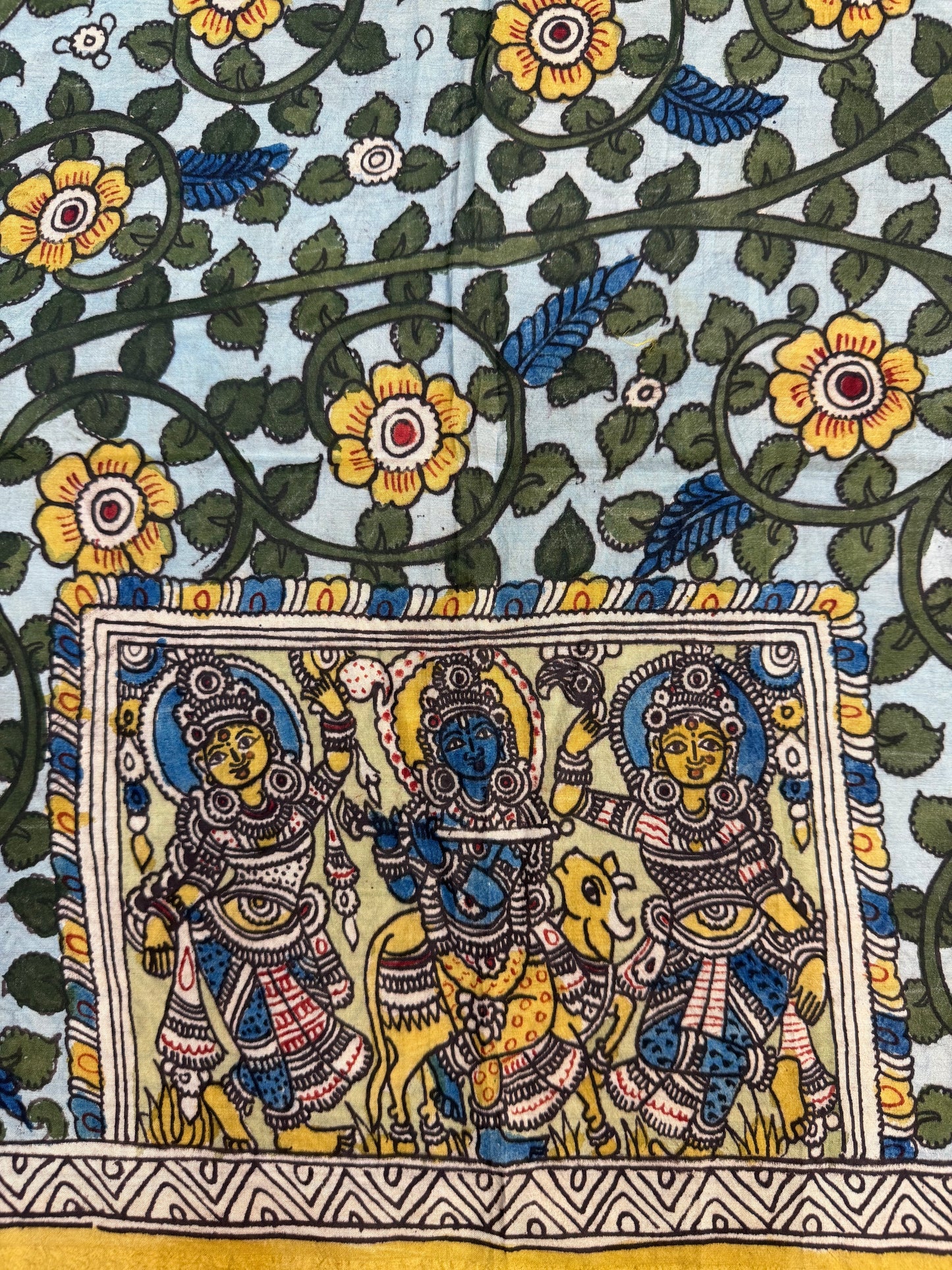 Penkalamkari silkcotton blouse material