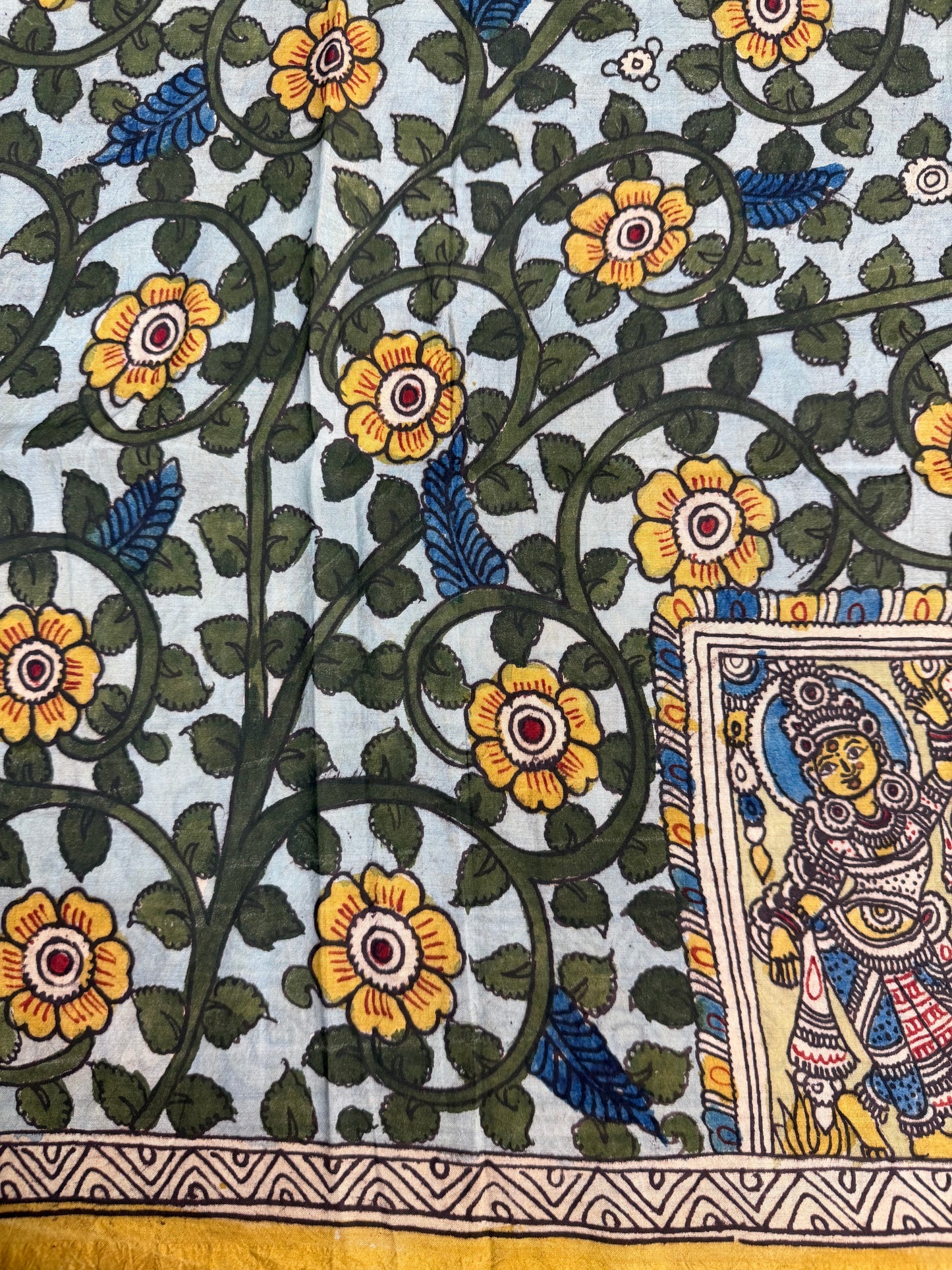 Penkalamkari silkcotton blouse material