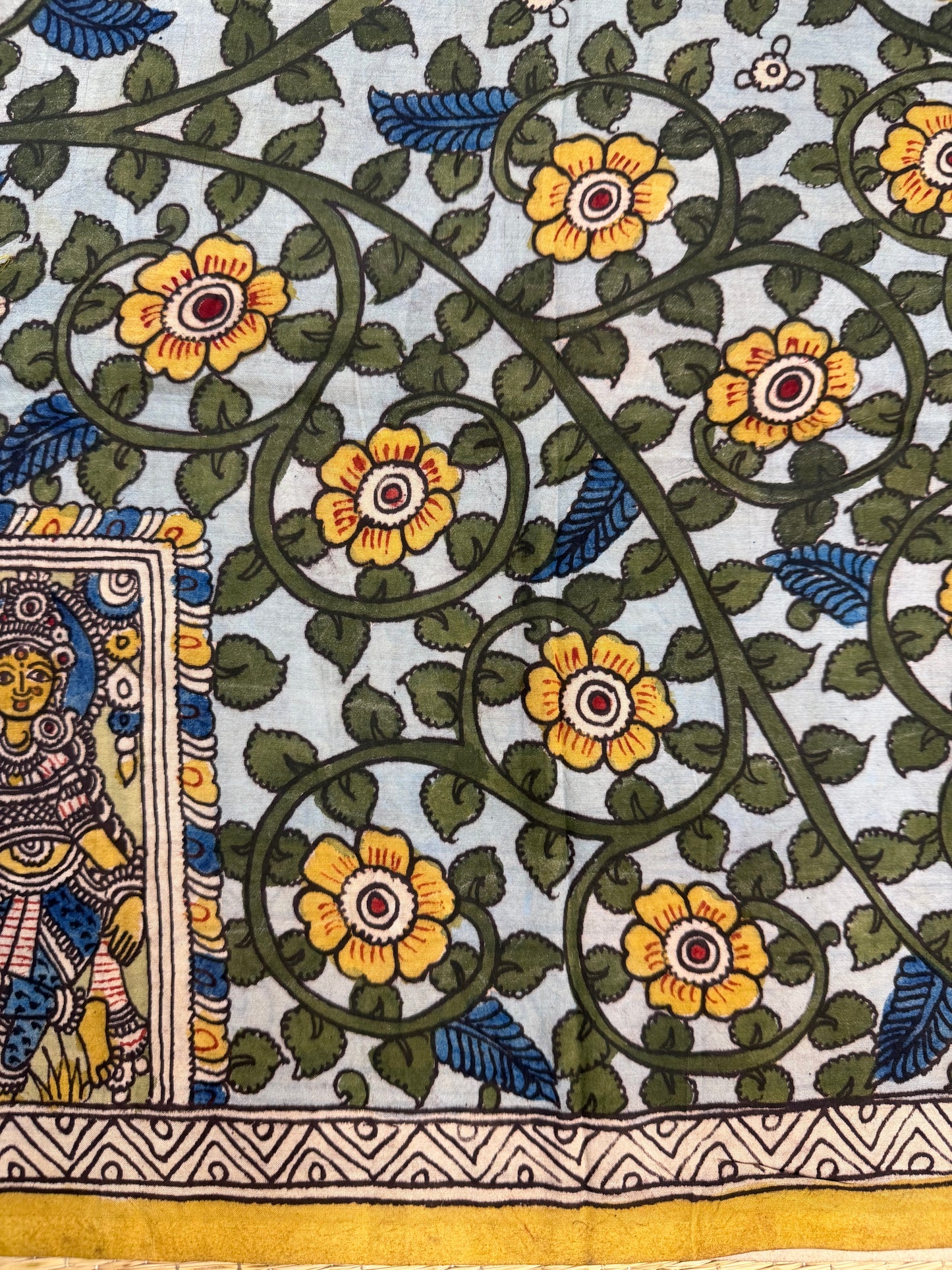 Penkalamkari silkcotton blouse material