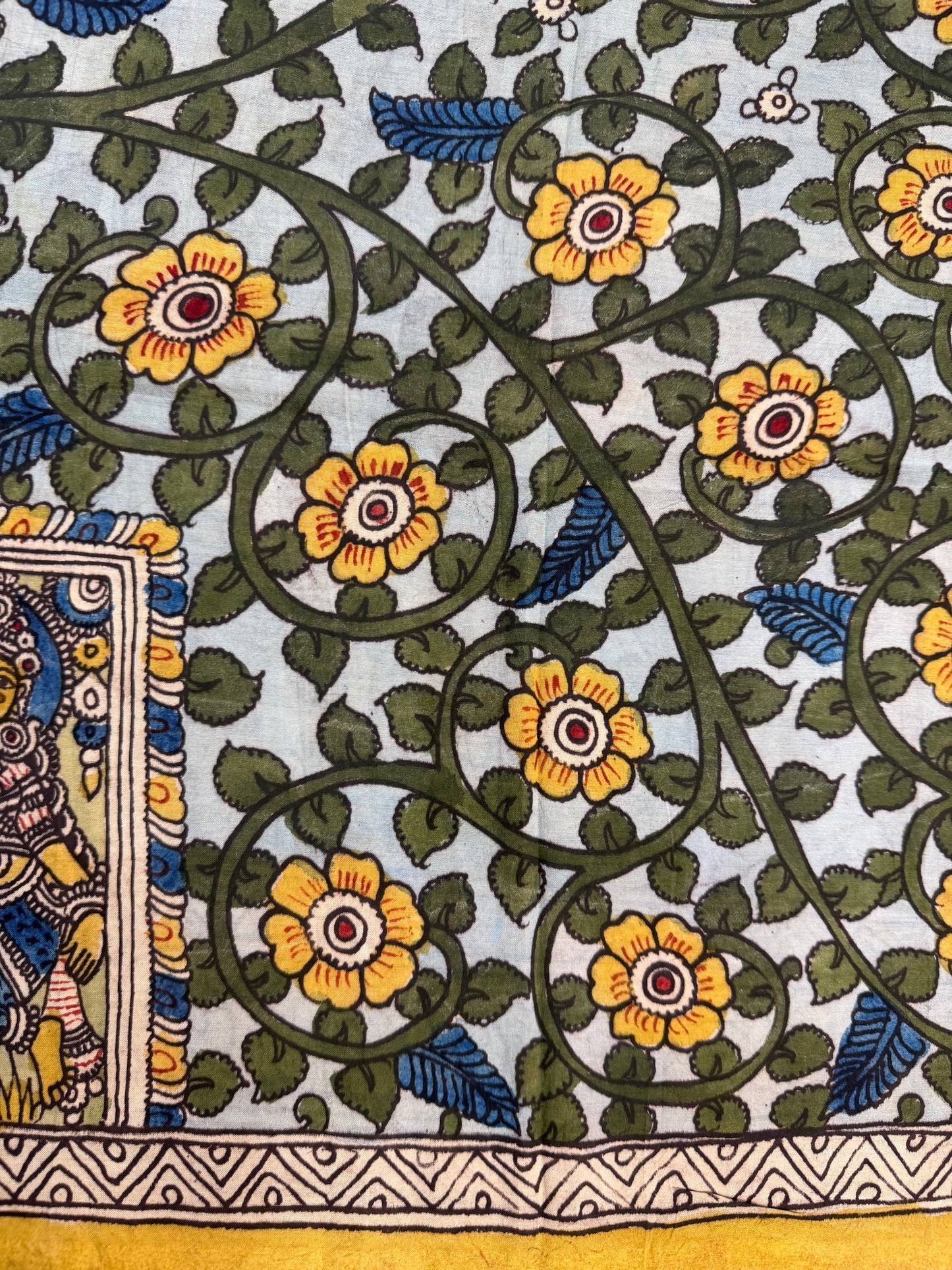 Penkalamkari silkcotton blouse material