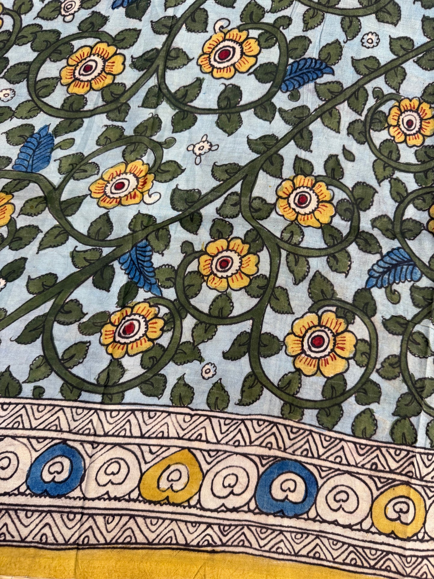 Penkalamkari silkcotton blouse material