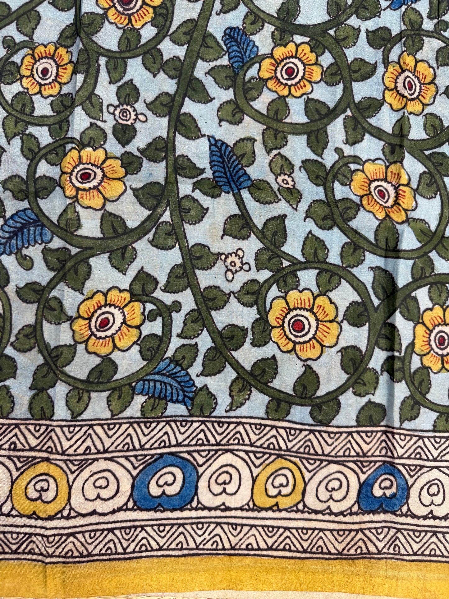 Penkalamkari silkcotton blouse material