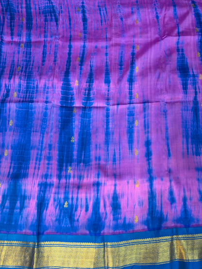 Shibori on pure silk handwoven Kanjeevaram saree