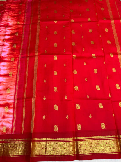 Shibori on pure silk handwoven Kanjeevaram saree