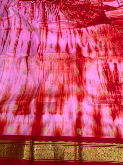 Shibori on pure silk handwoven Kanjeevaram saree