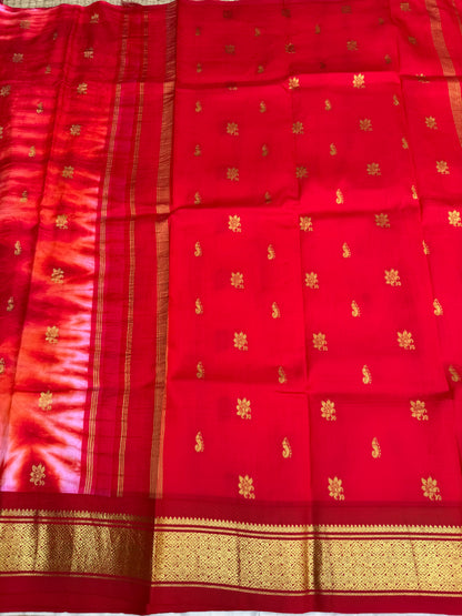 Shibori on pure silk handwoven Kanjeevaram saree