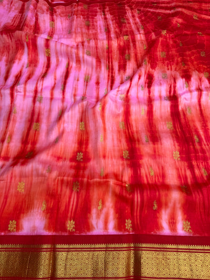 Shibori on pure silk handwoven Kanjeevaram saree