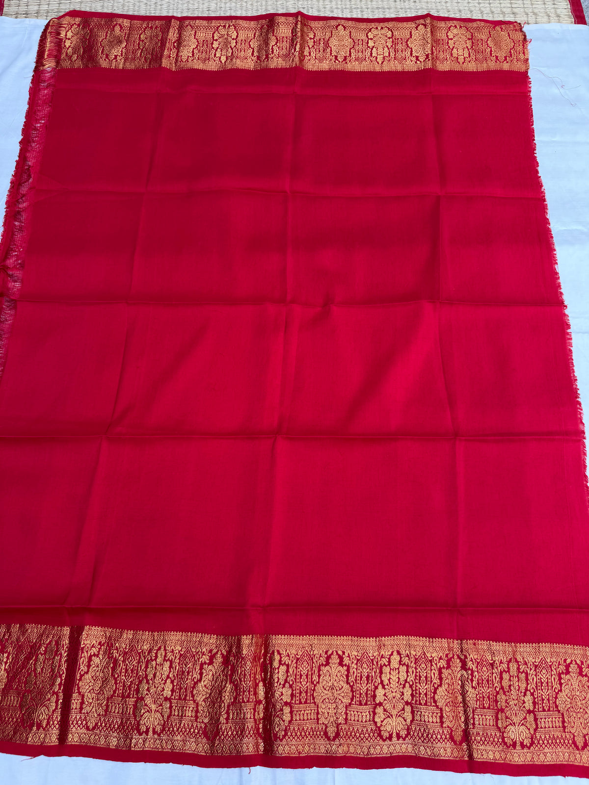 Shibori on pure silk handwoven Kanjeevaram saree