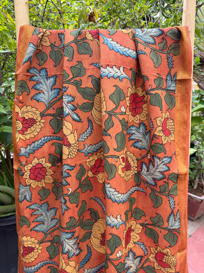 Bangalore silk penkalamkari dupatta