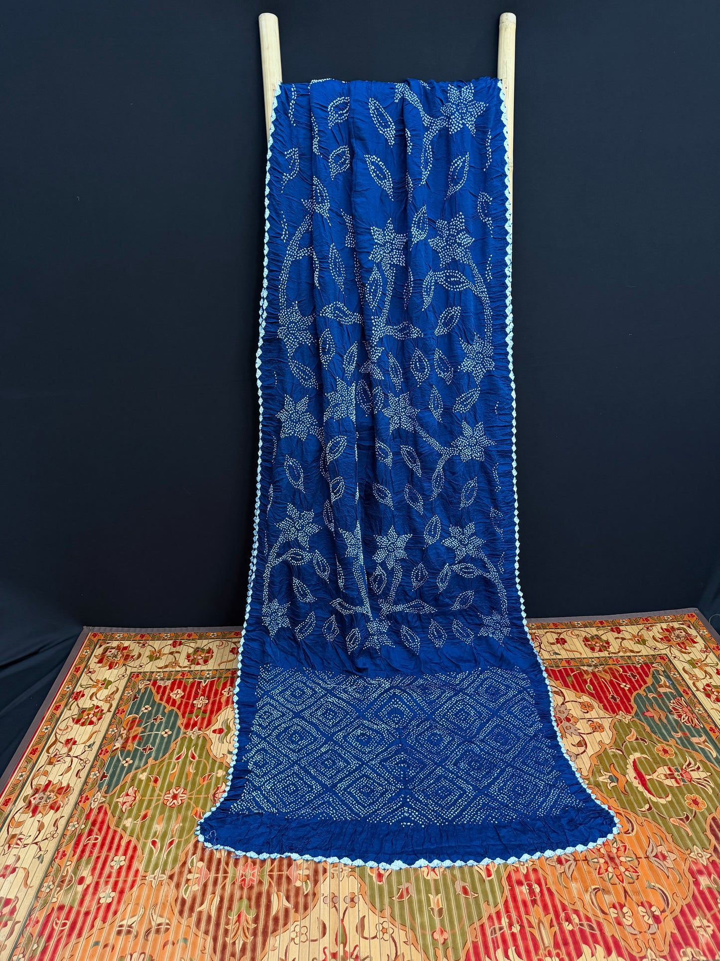 Gajji silk rai  bandhej saree