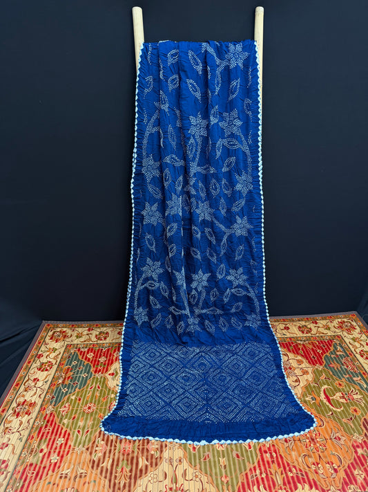 Gajji silk rai  bandhej saree