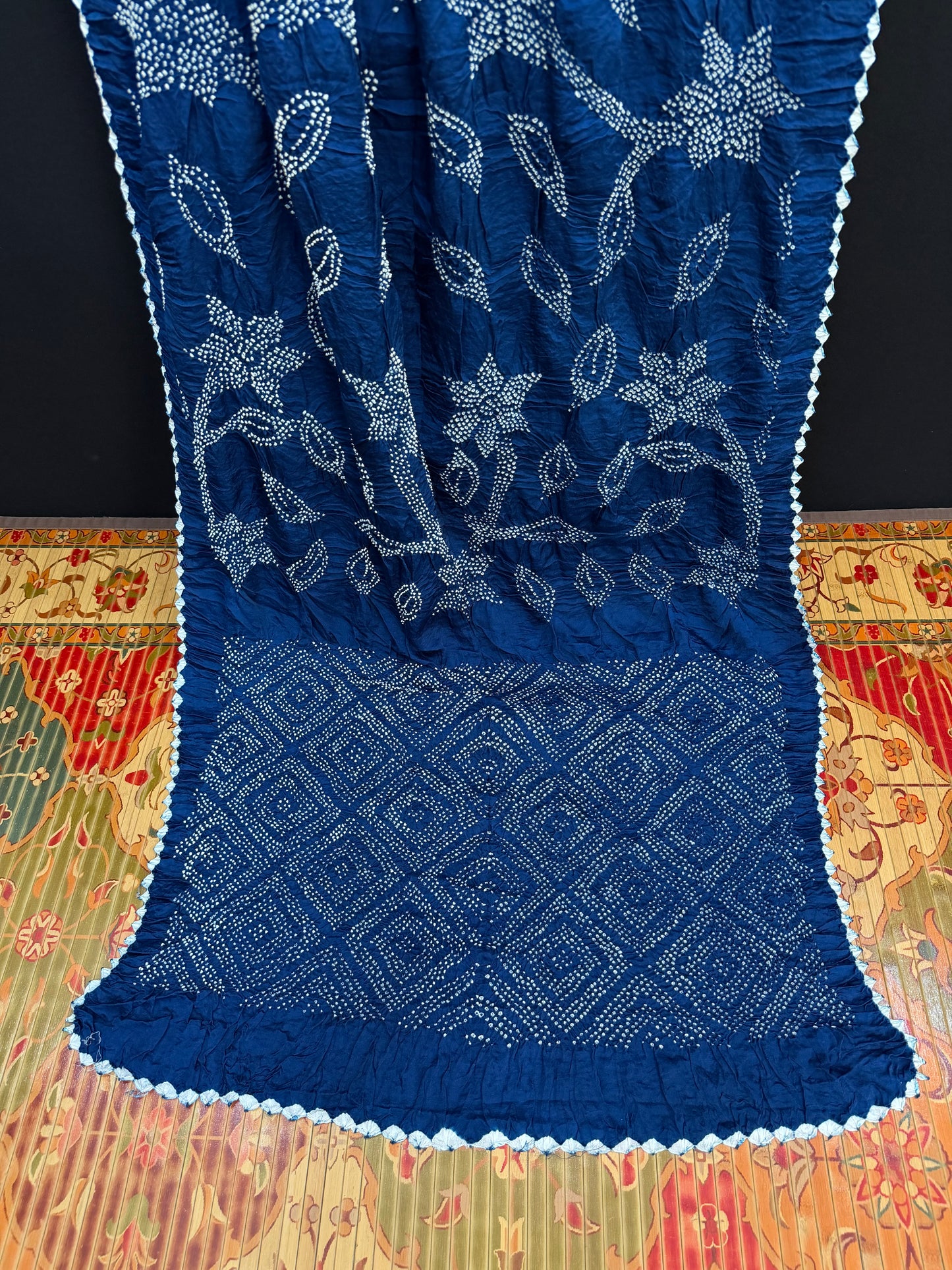 Gajji silk rai  bandhej saree