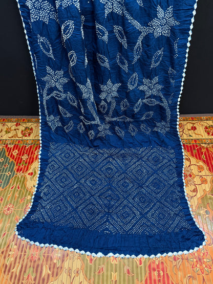 Gajji silk rai  bandhej saree