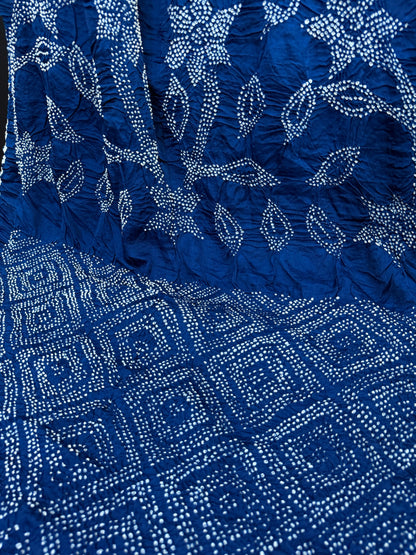 Gajji silk rai  bandhej saree