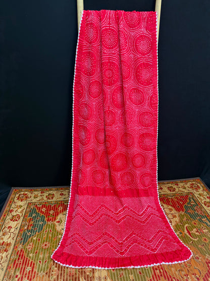 Gajji silk rai bandhej saree