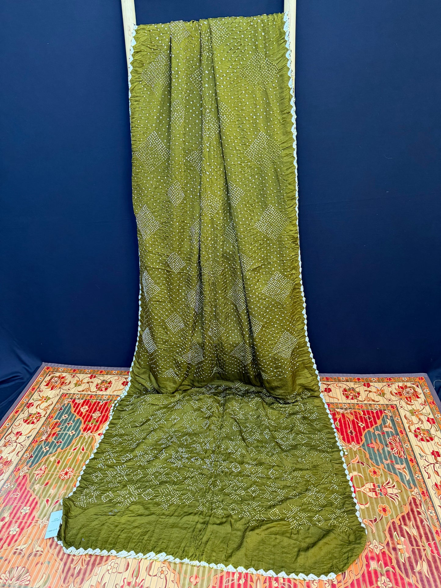 Gajji silk rai  bandhej saree