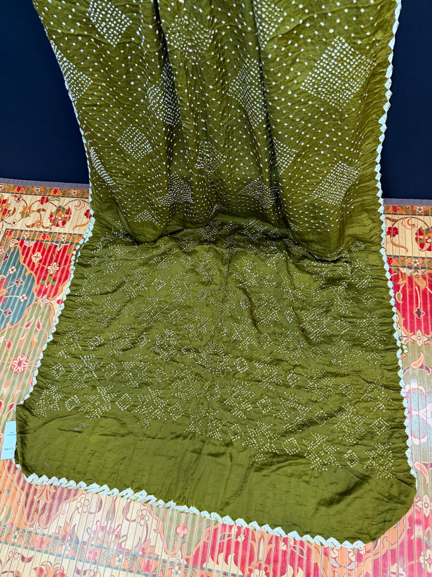 Gajji silk rai  bandhej saree