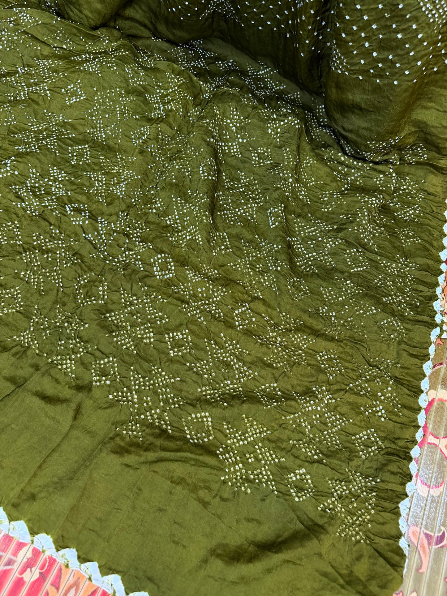 Gajji silk rai  bandhej saree