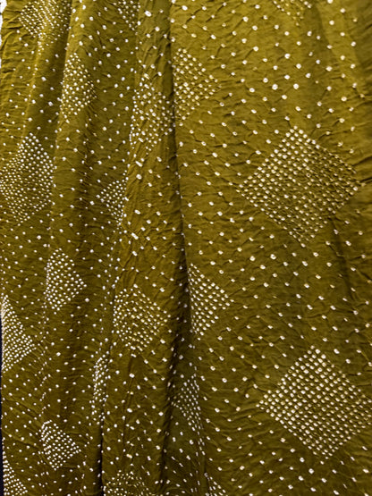 Gajji silk rai  bandhej saree