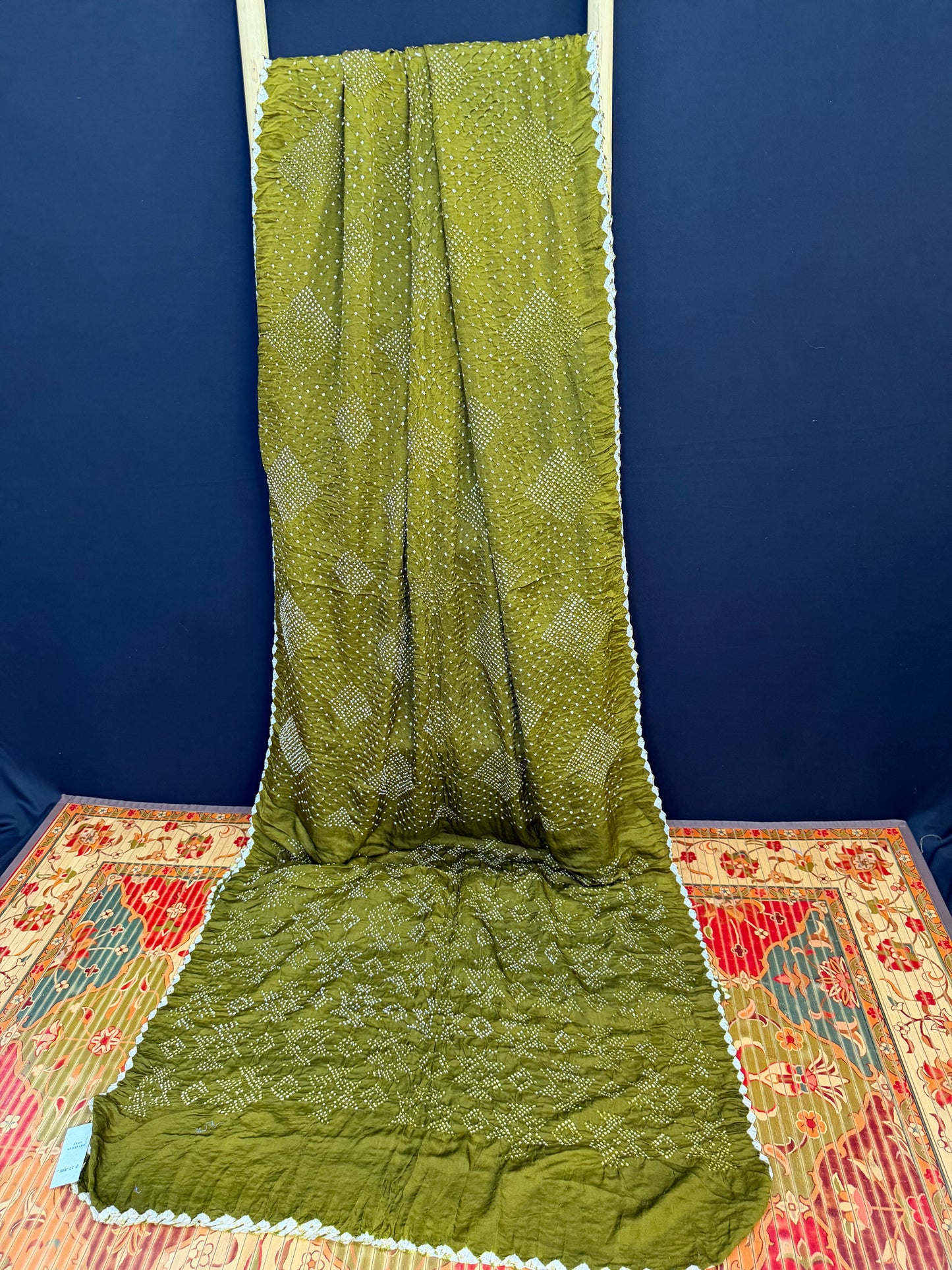 Gajji silk rai  bandhej saree