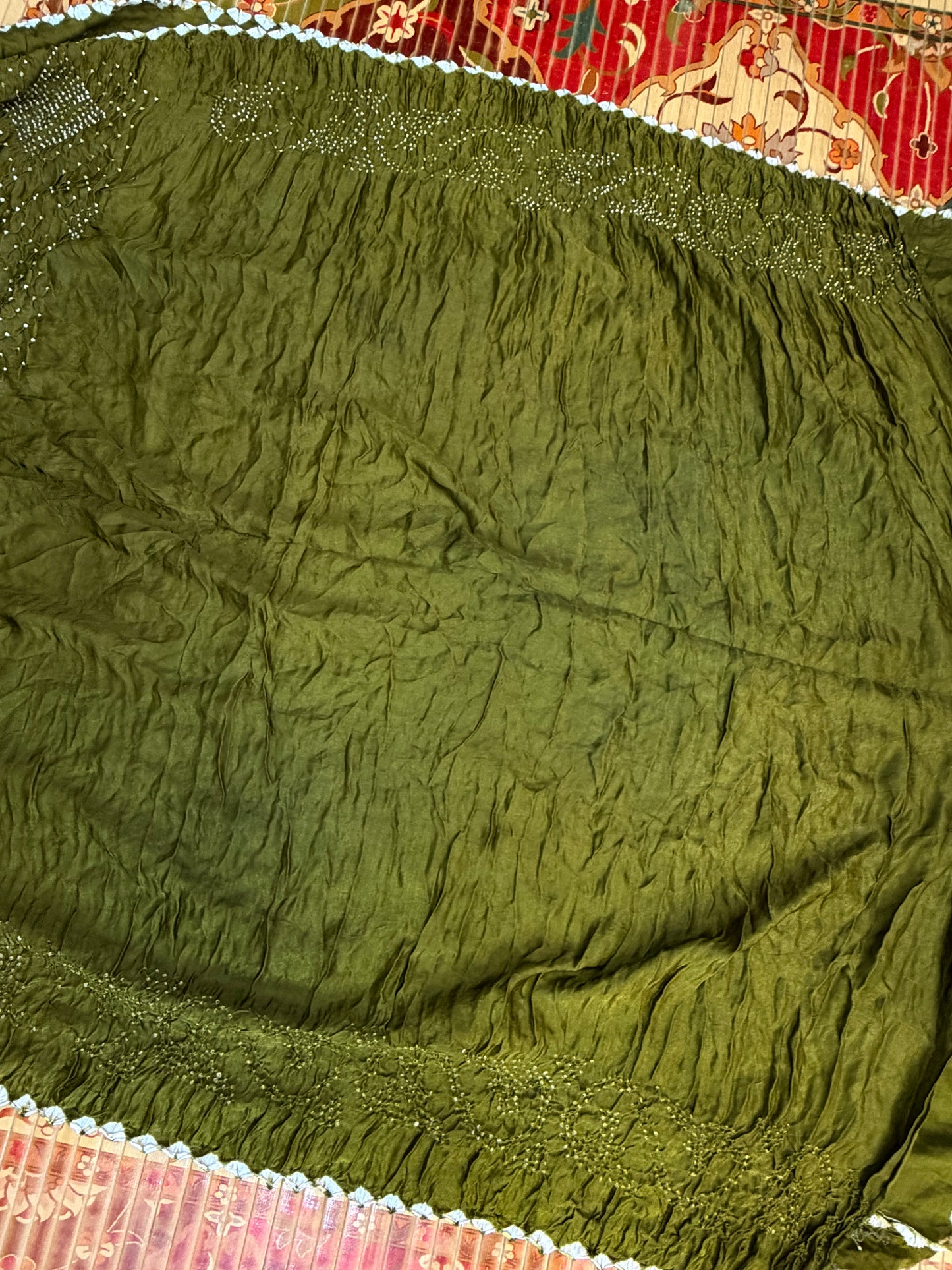 Gajji silk rai  bandhej saree
