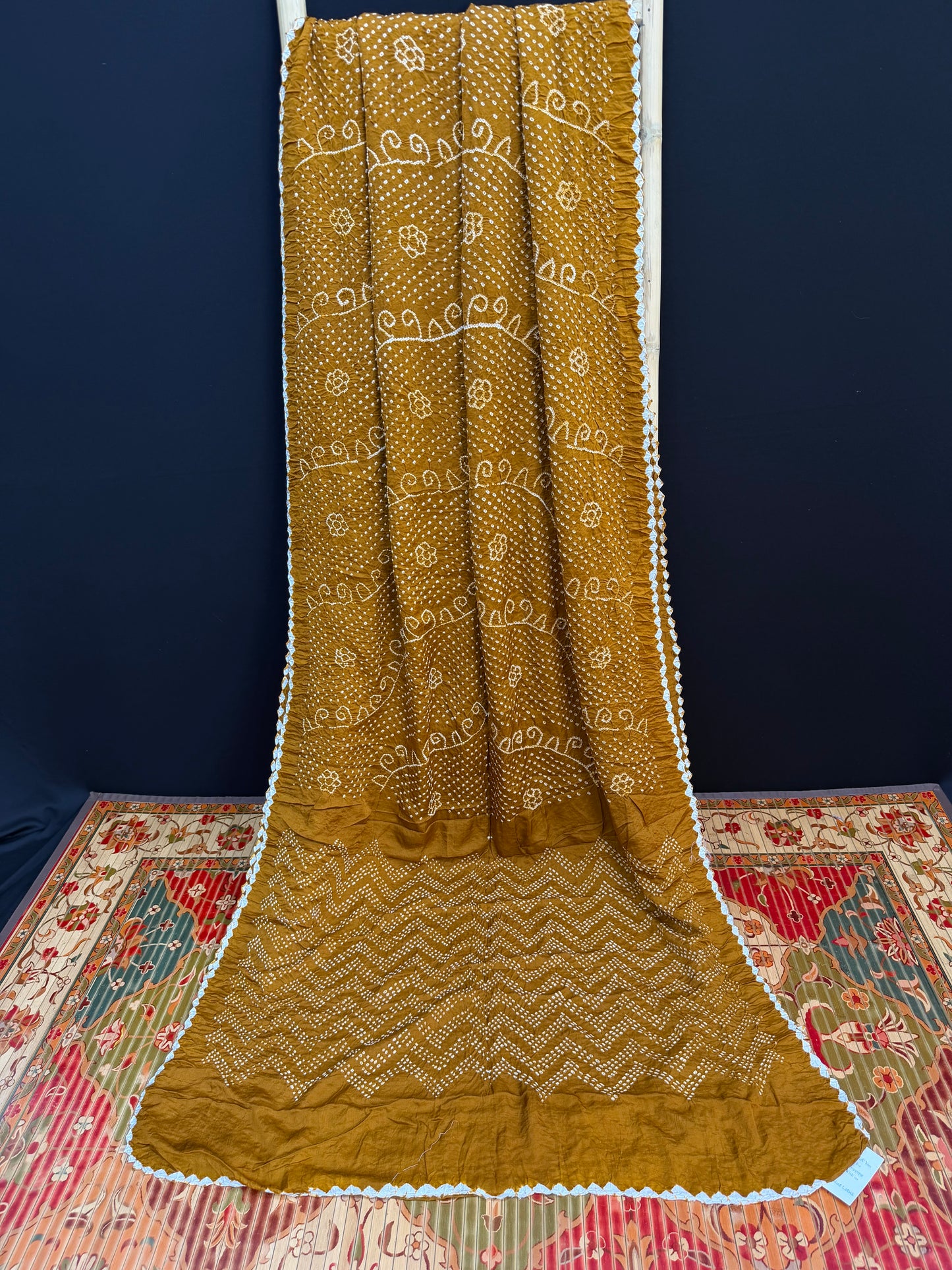 Gajji silk rai  bandhej saree
