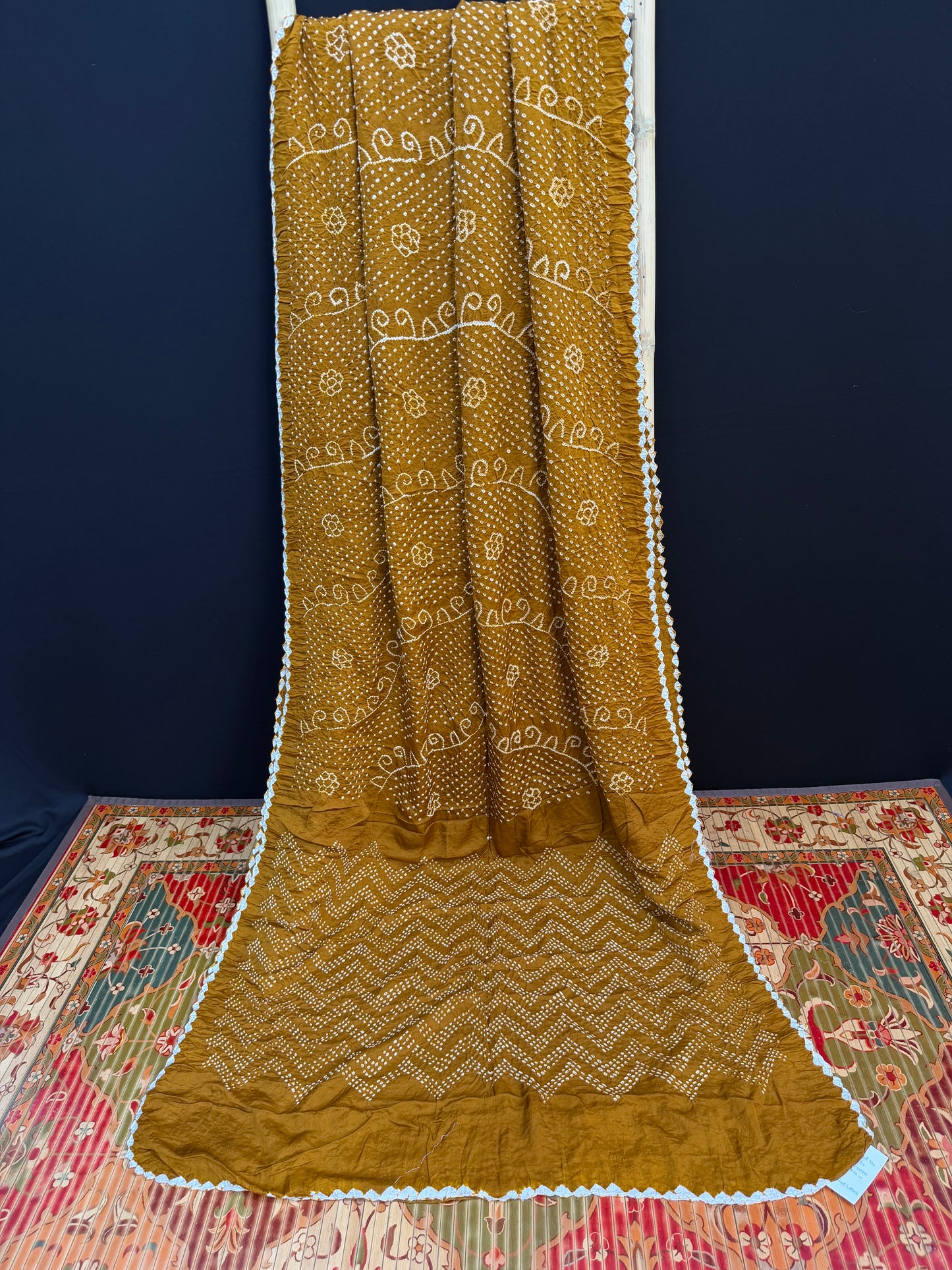 Gajji silk rai  bandhej saree