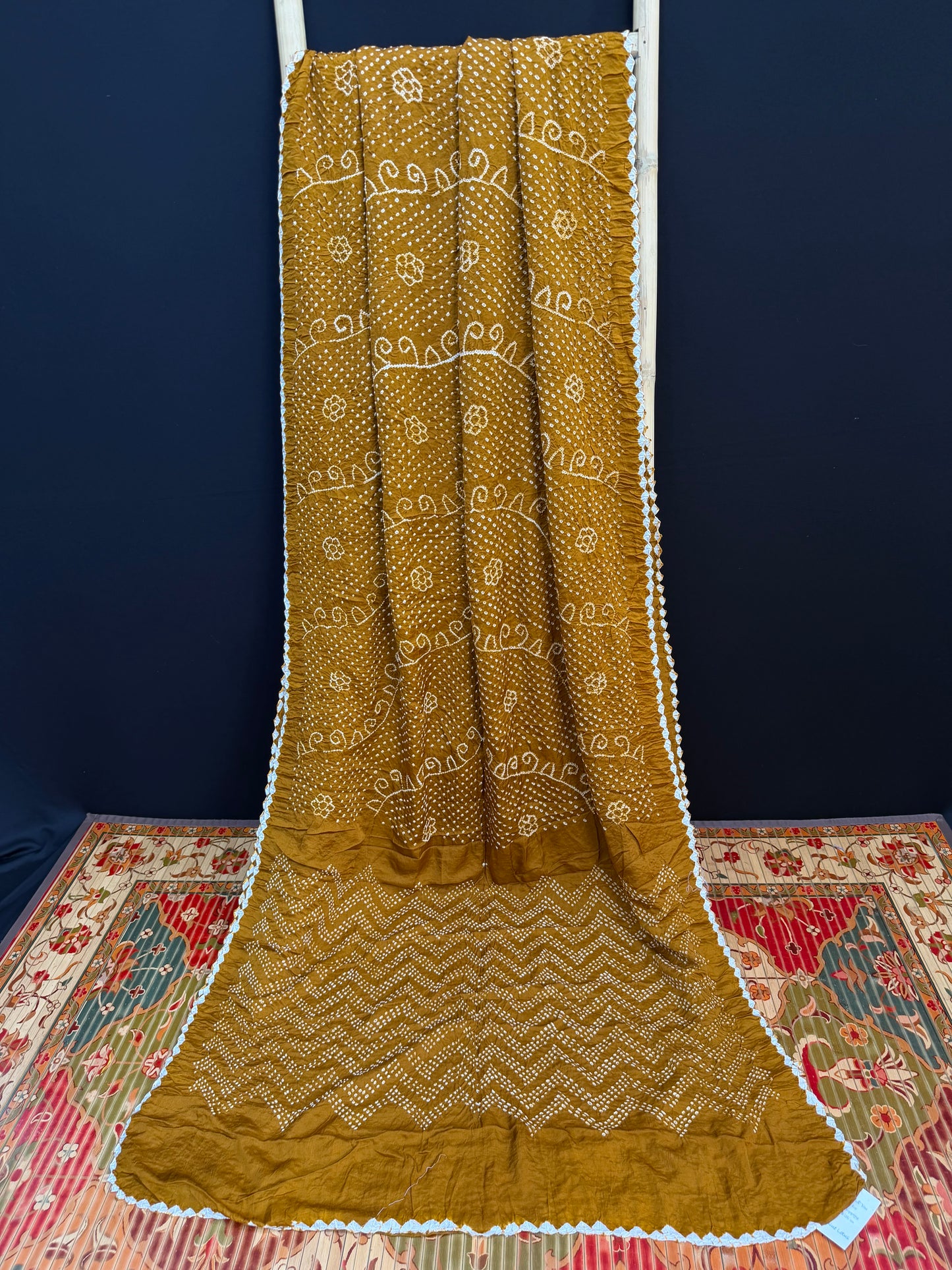 Gajji silk rai  bandhej saree