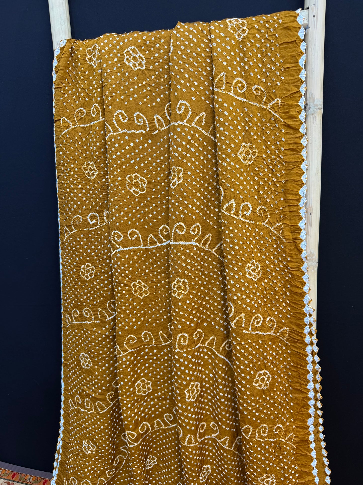 Gajji silk rai  bandhej saree