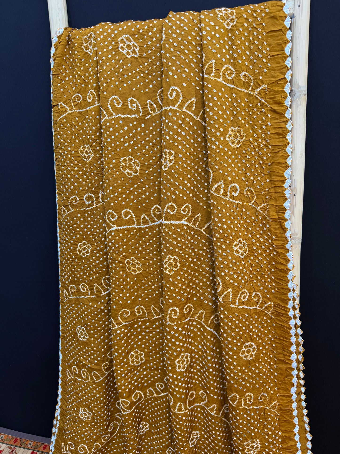 Gajji silk rai  bandhej saree