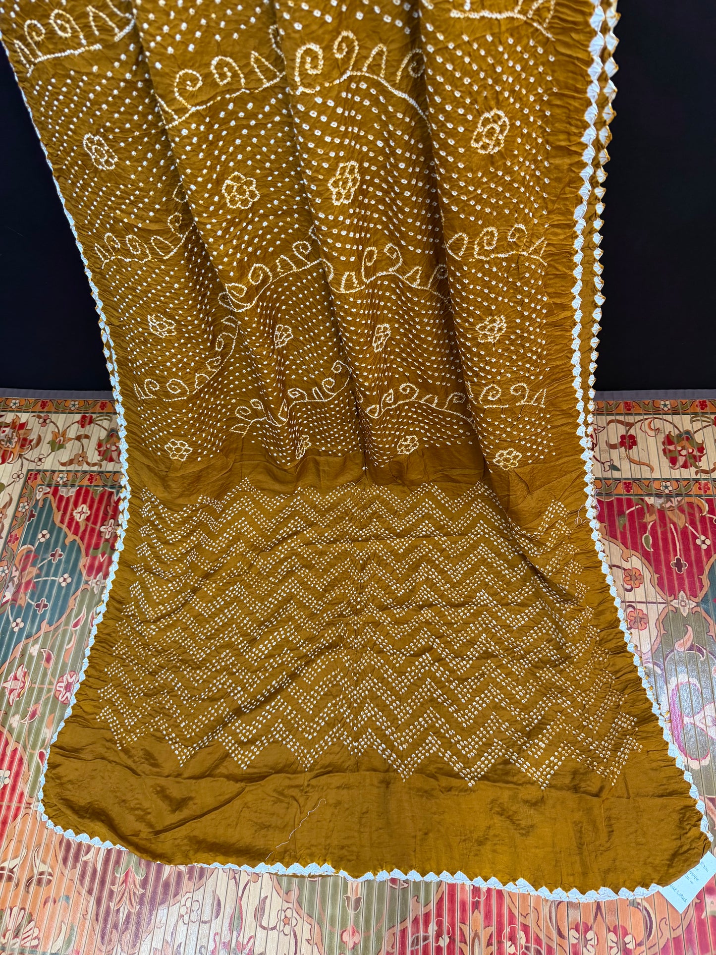 Gajji silk rai  bandhej saree