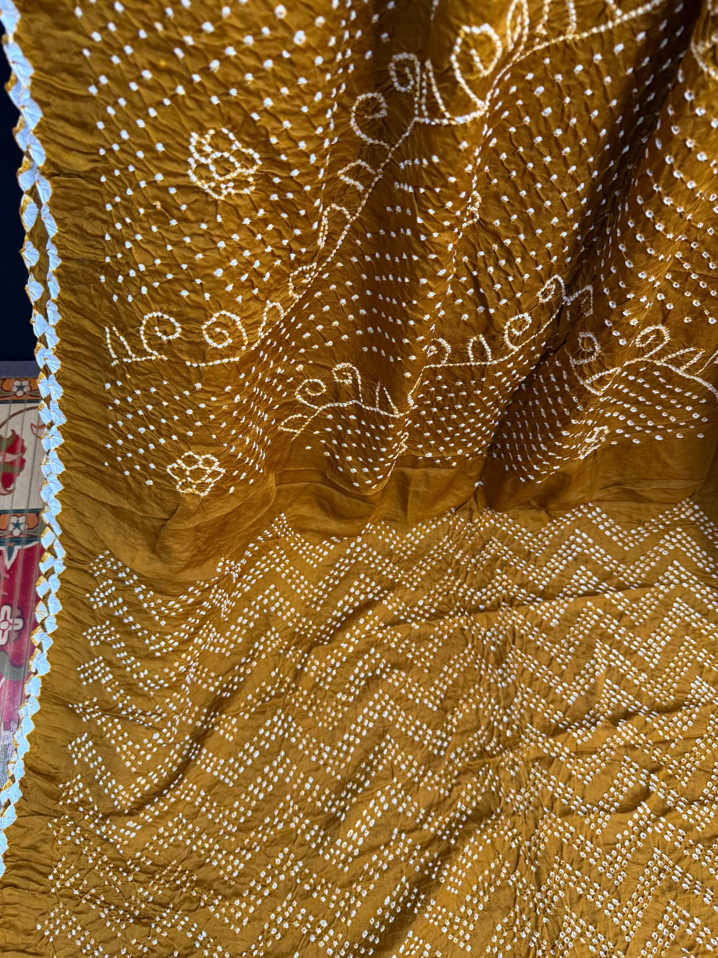 Gajji silk rai  bandhej saree