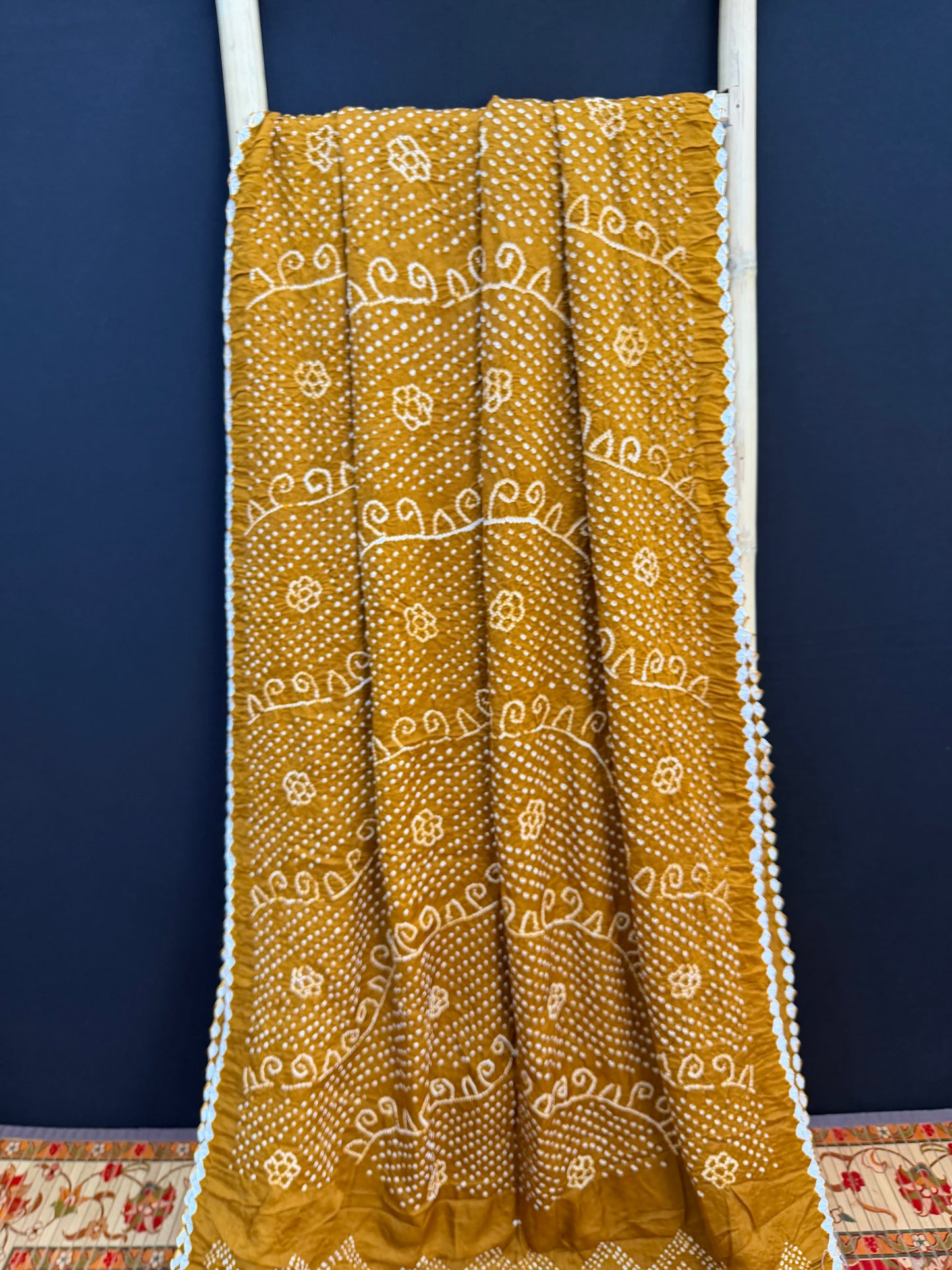 Gajji silk rai  bandhej saree