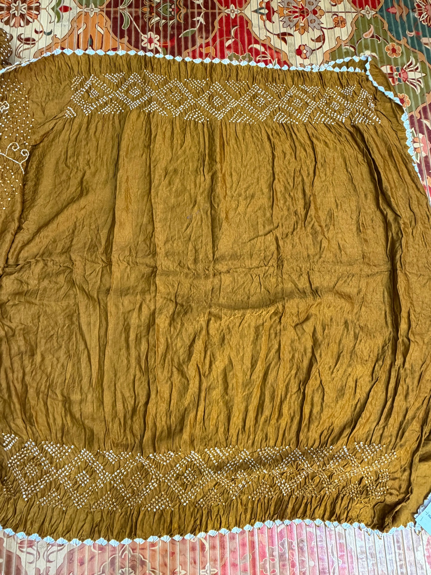 Gajji silk rai  bandhej saree
