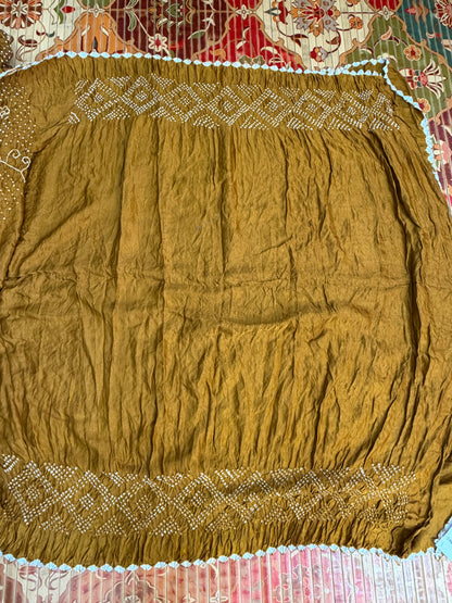 Gajji silk rai  bandhej saree