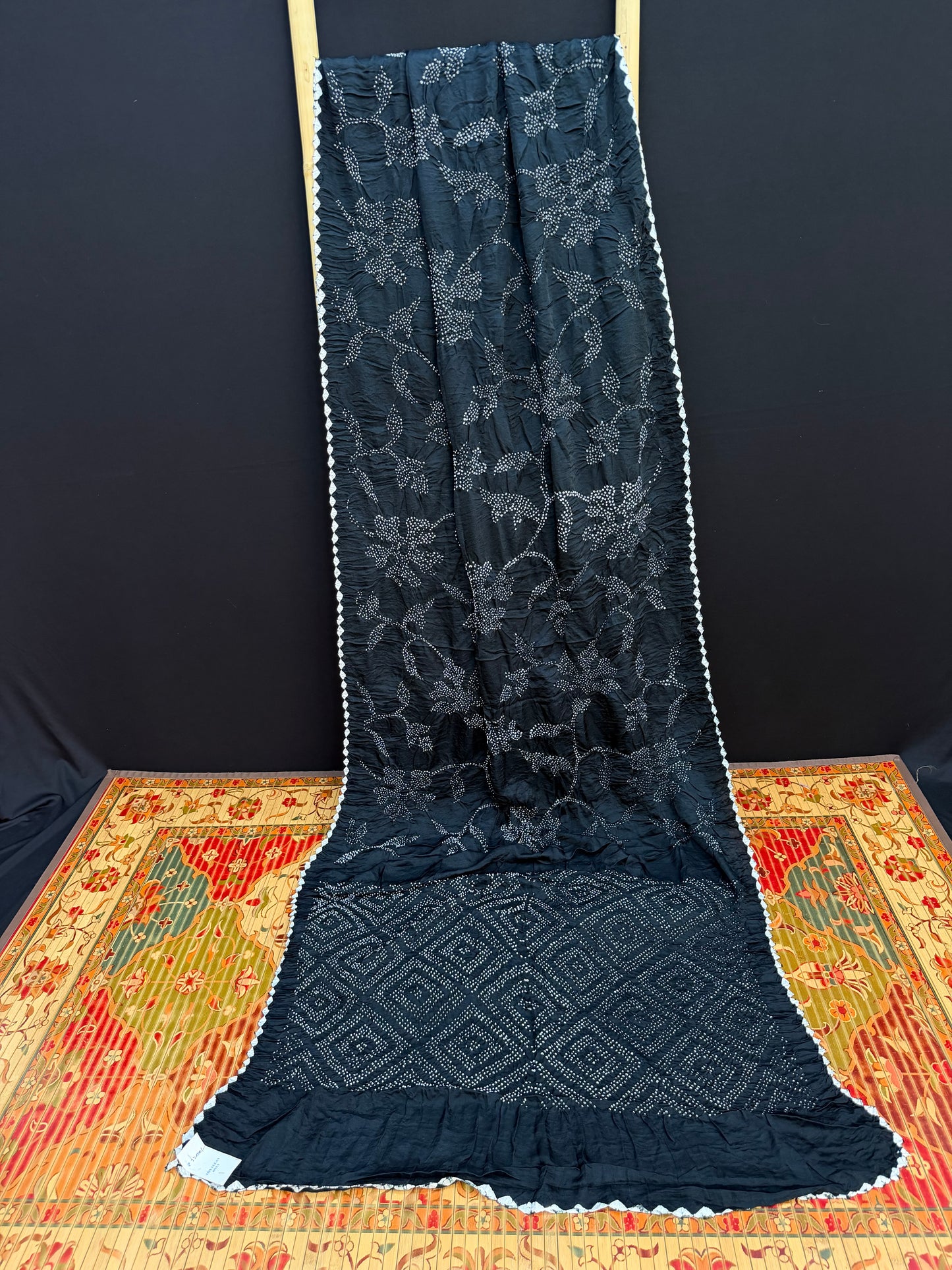 Gajji silk rai  bandhej saree