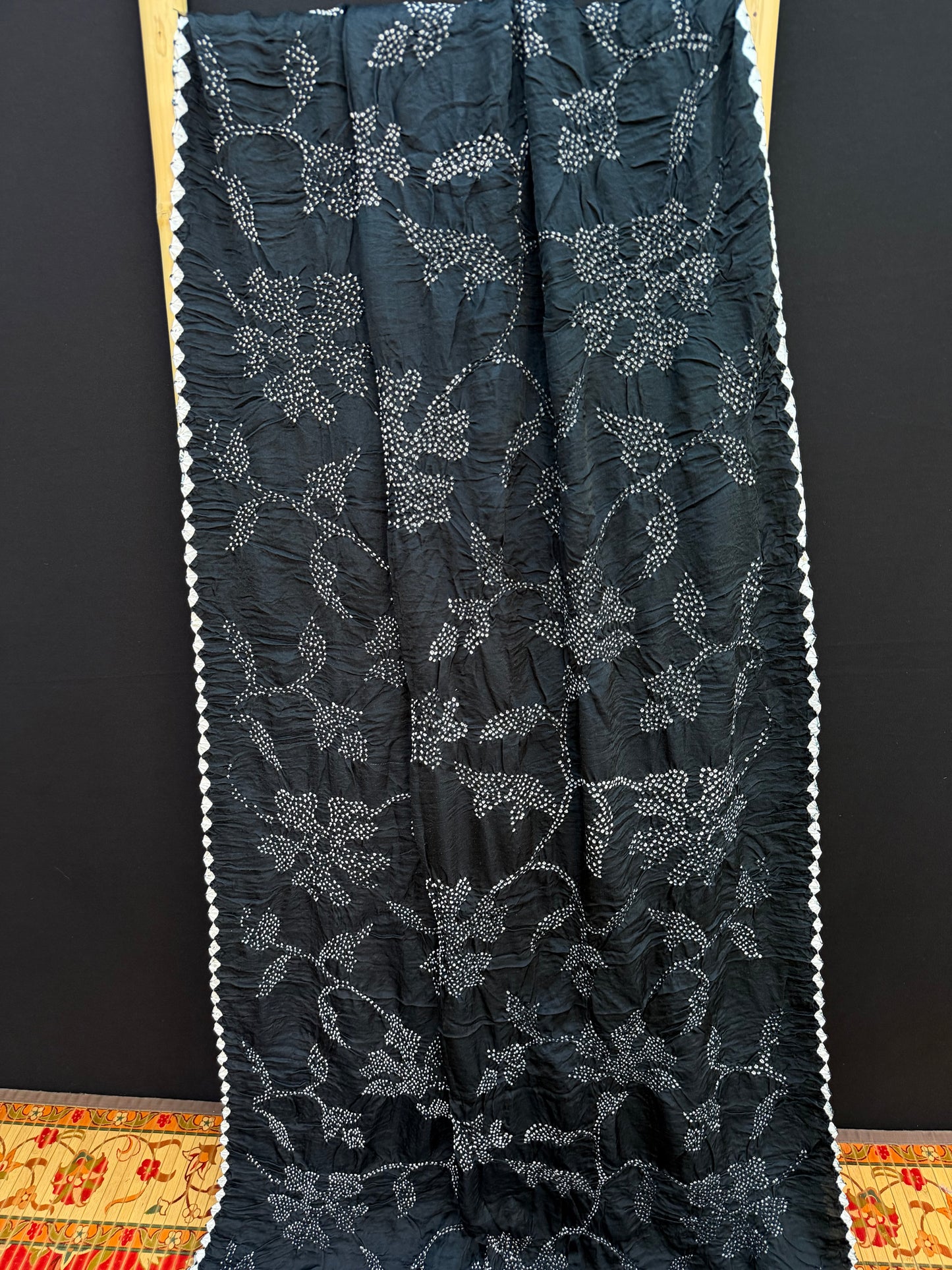 Gajji silk rai  bandhej saree